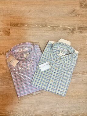 Martin Men's Blue and Yellow Plaid Button-Down Casual Shirt